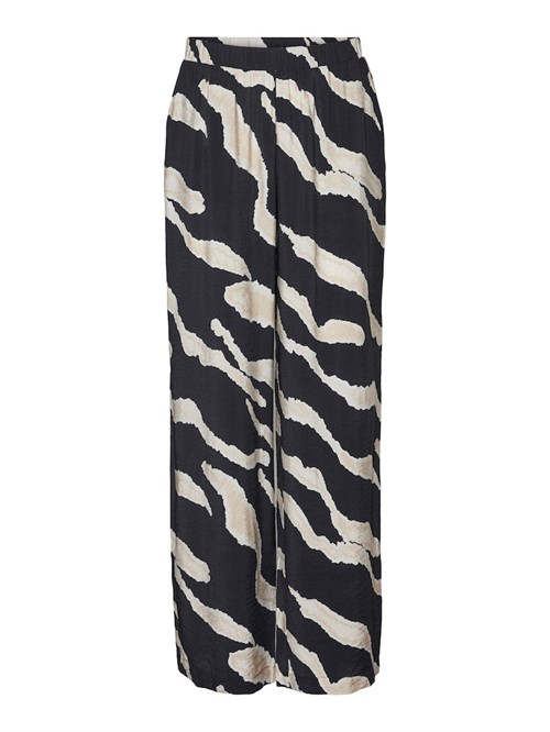 Angie Bukser med vidde, grafisk print, sort, Vero Moda